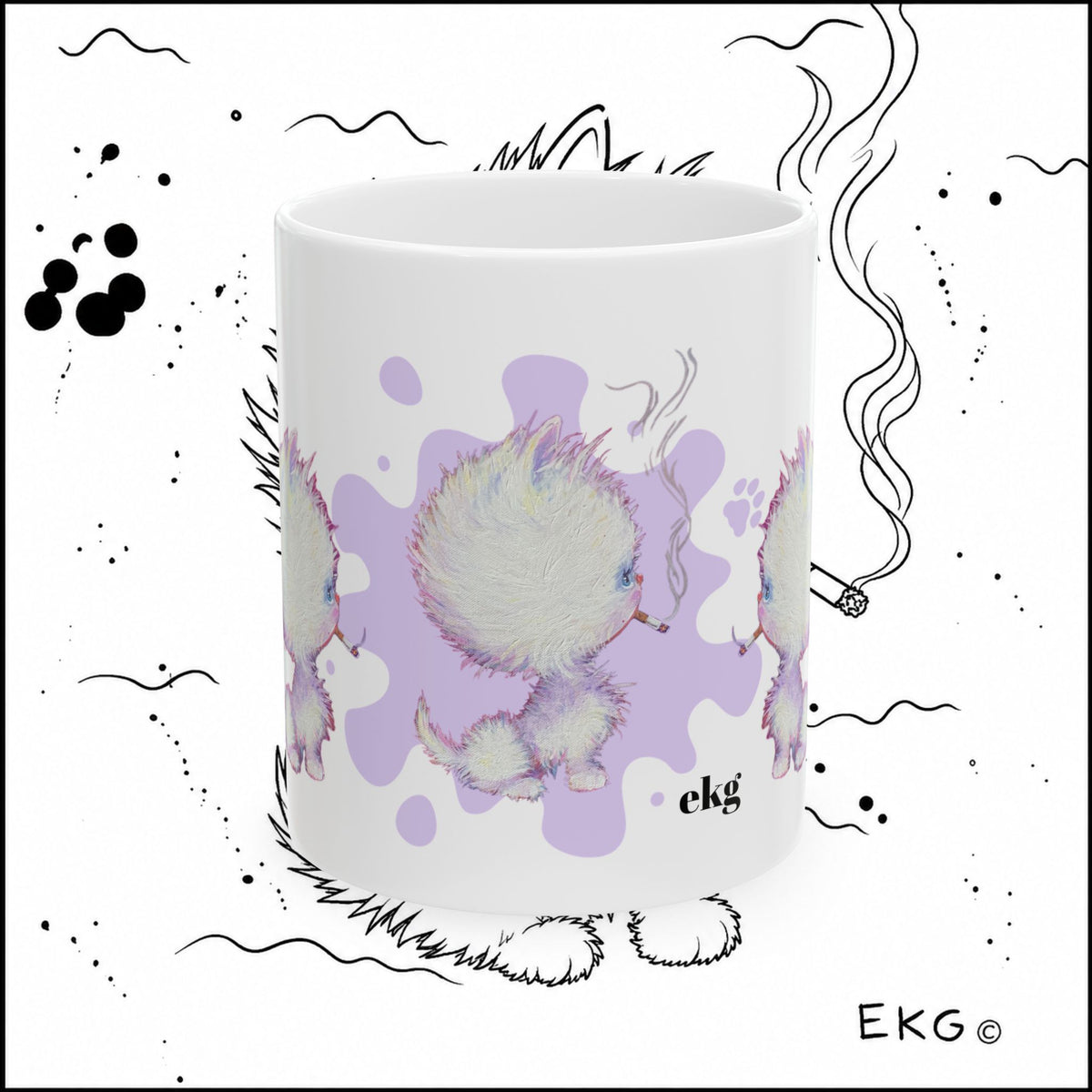 Bad Kitten Ceramic Mug by Emma Gardner, (11oz, 15oz)