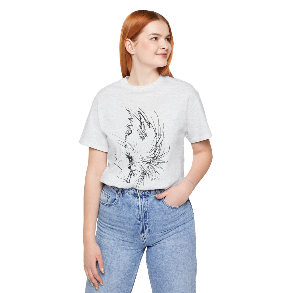 Cool Cat Smoking Unisex Jersey Short Sleeve Tee