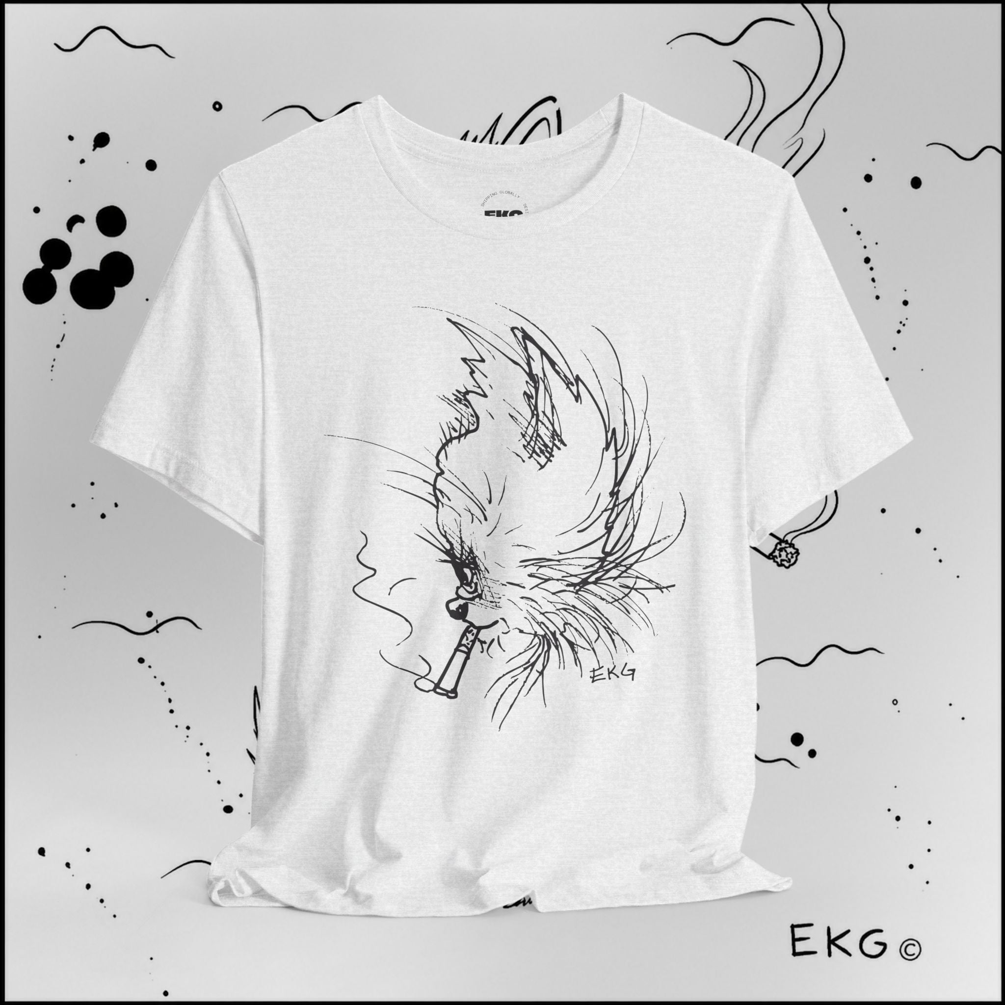 Cool Cat Smoking Unisex Jersey Short Sleeve Tee