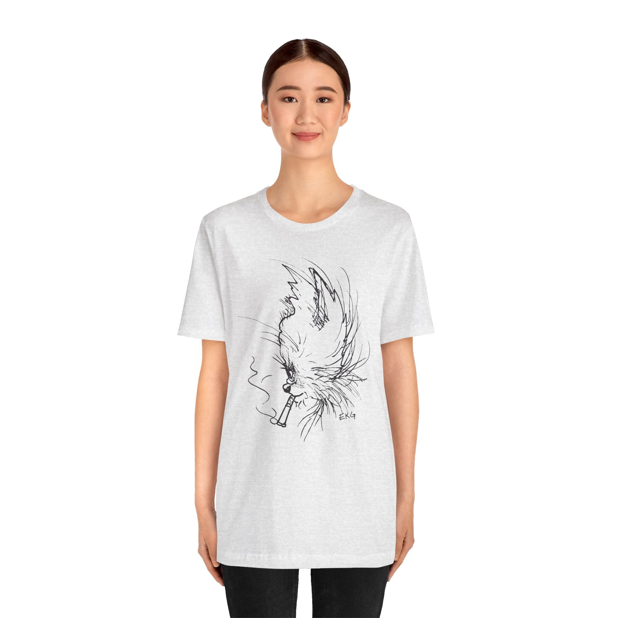 Cool Cat Smoking Unisex Jersey Short Sleeve Tee