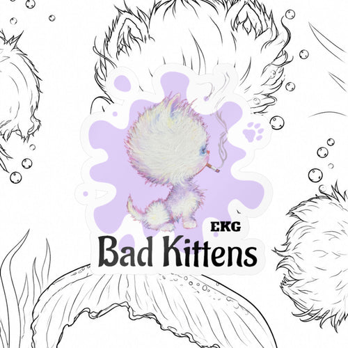 Bad Kitten Vinyl Decal Lavender