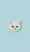 Embroidered Patch Fuchsia Kitten