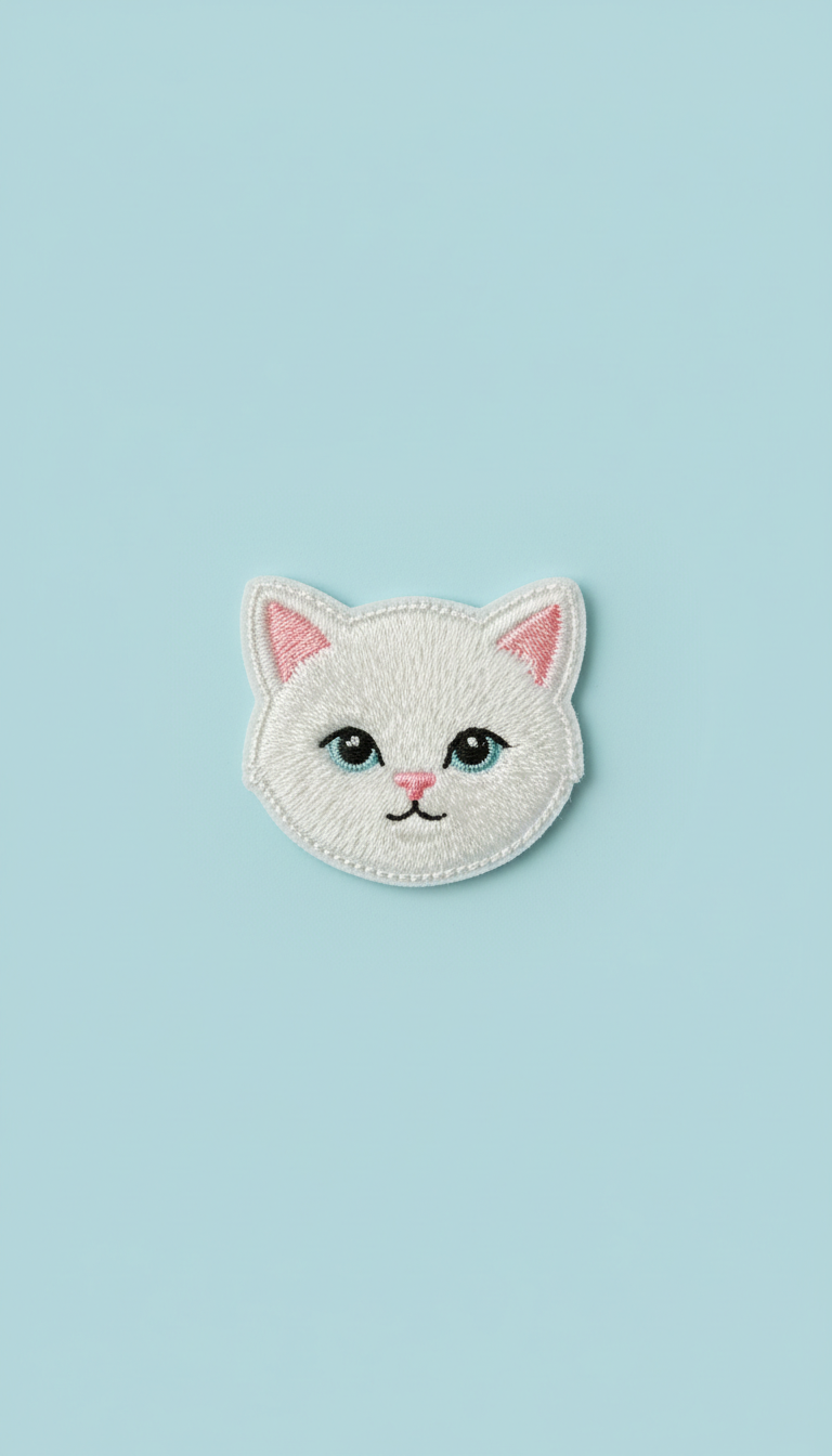 Embroidered Patch Fuchsia Kitten